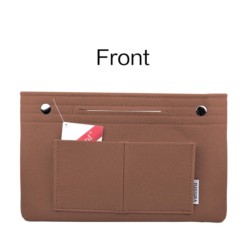 Vercord Felt Purse Tote Organizer Insert Divider Inside Handbag for Women Medium Coffee - Image 4